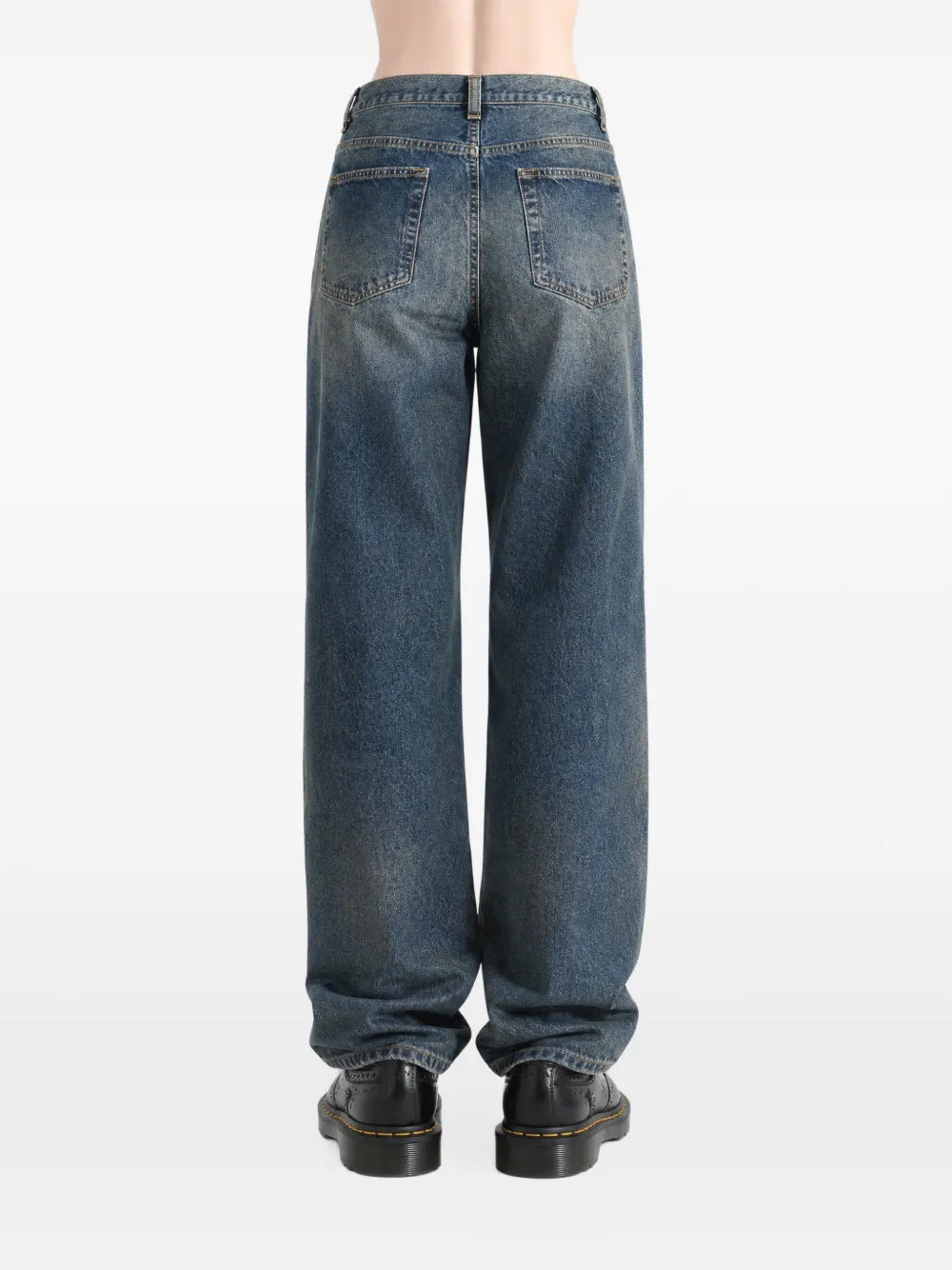 Ann Demeulemeester Genova jeans met wijde pijpen en vervaagd effect Blauw