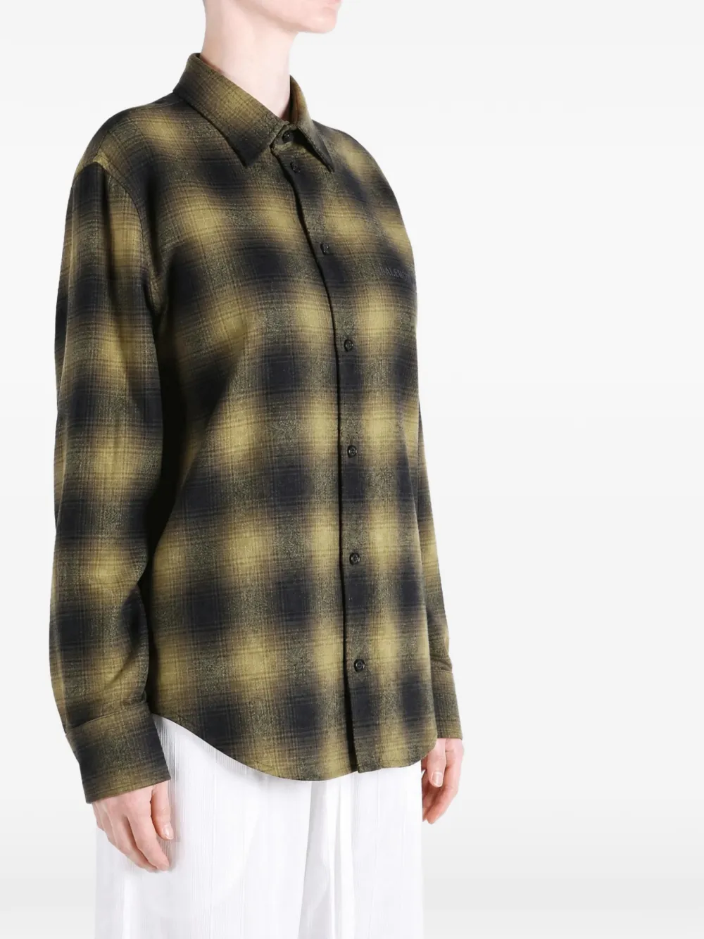 Balenciaga Geruit blouse Groen