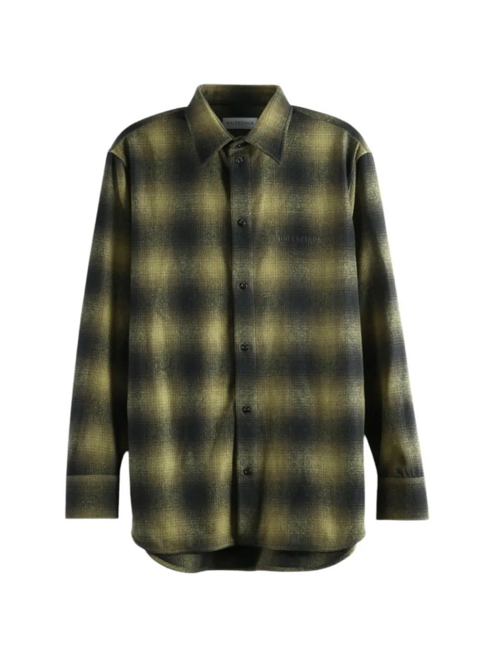 Balenciaga check-pattern button-down shirt - Vert Balenciaga check-pattern button-down shirt - Vert
