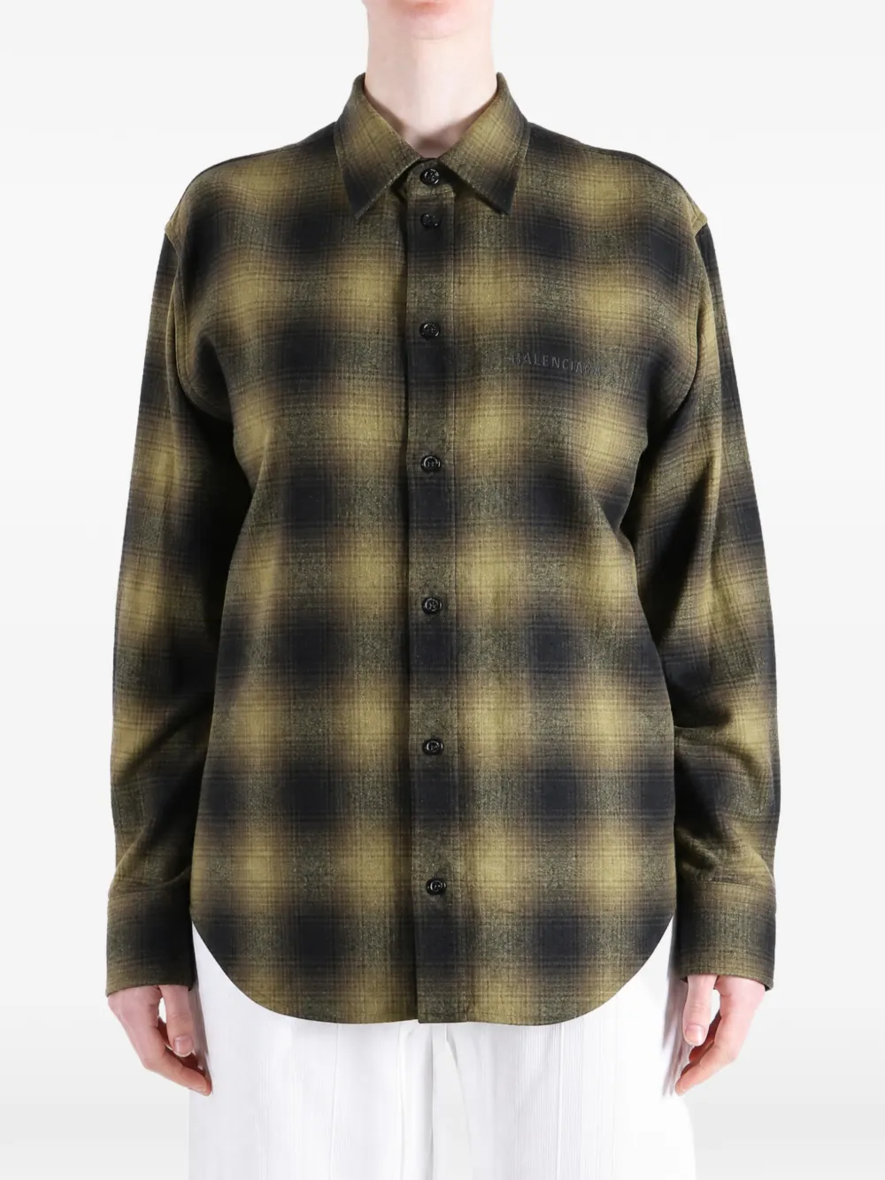Balenciaga Geruit blouse Groen