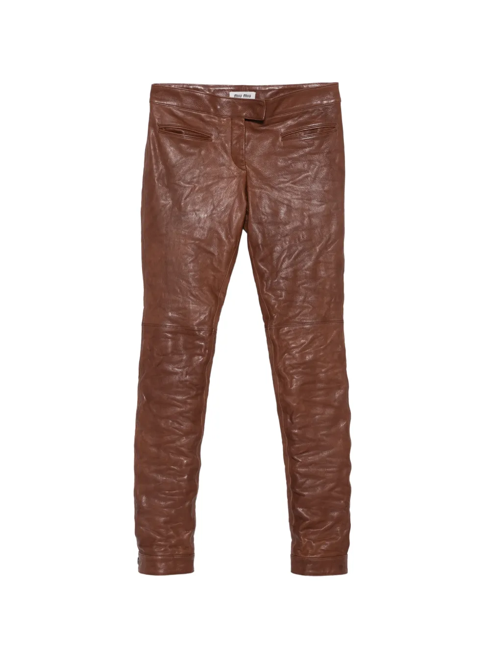 Miu Miu leather trousers - Marron Miu Miu leather trousers - Marron