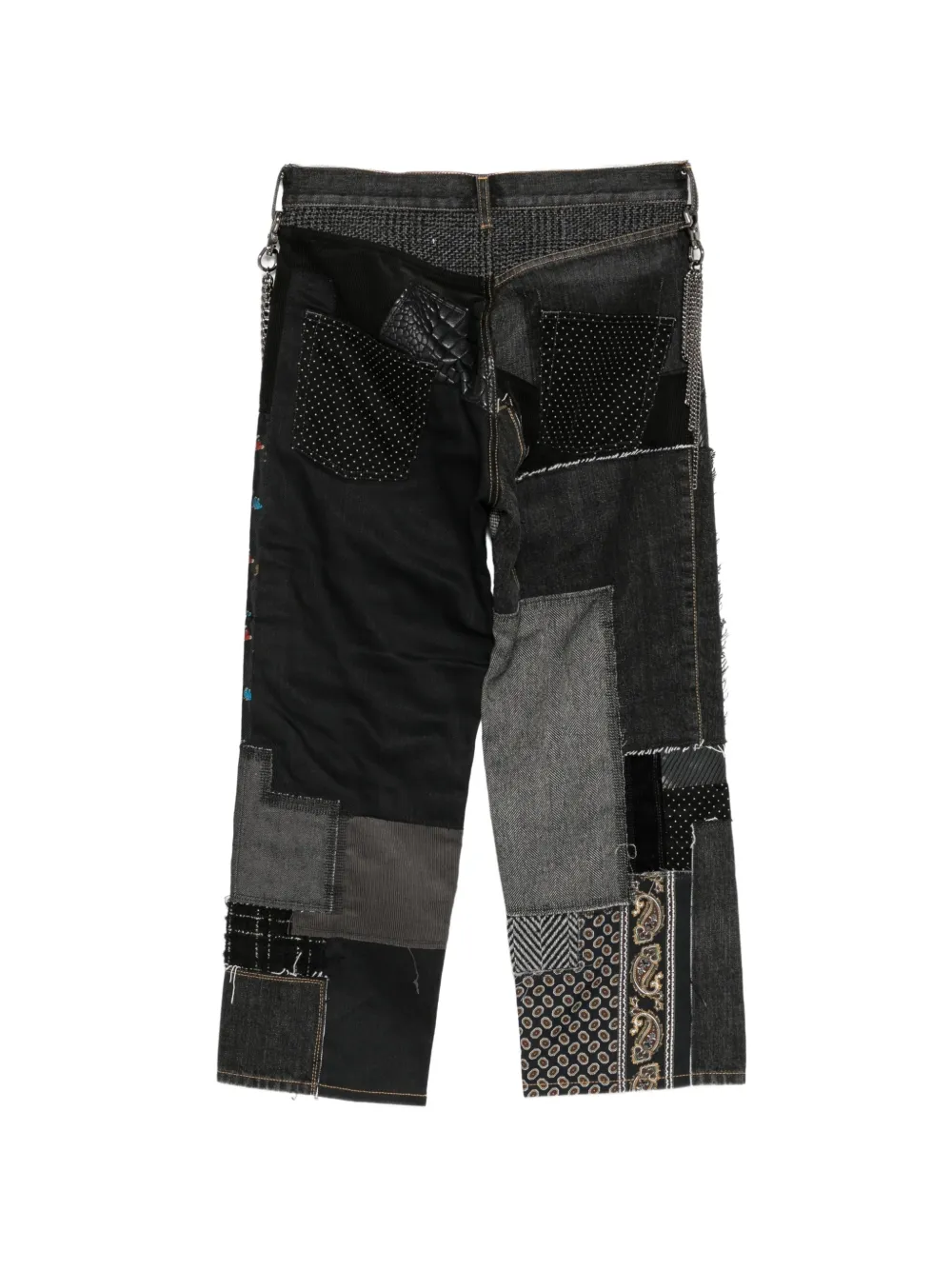 Junya Watanabe MAN selvage-patchwork jeans Zwart