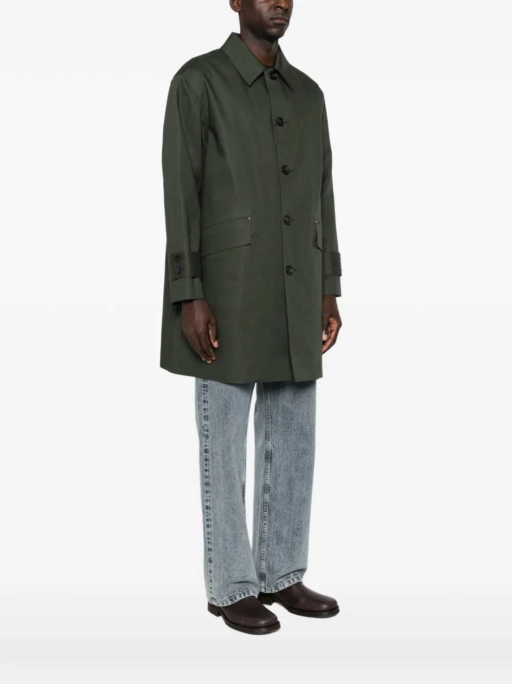 Mackintosh Humbie jas met knoopsluiting Groen