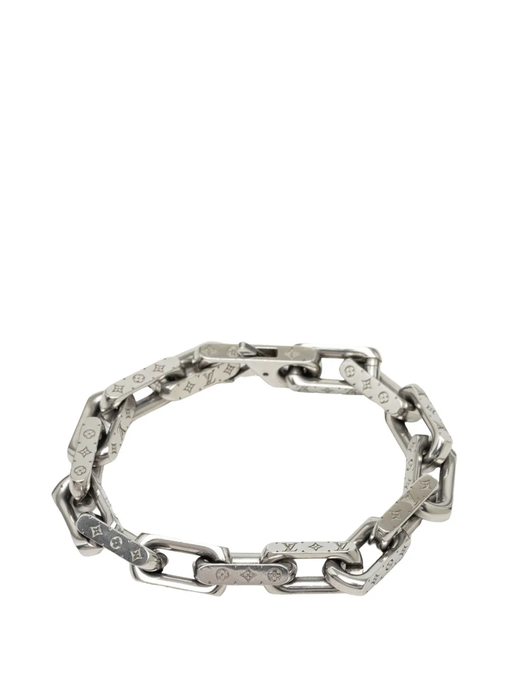 Louis Vuitton Pre-Owned bracelet gourmette Monogram Chain L en acier inoxydable (2025) - Argent Louis Vuitton Pre-Owned bracelet gourmette Monogram Chain L en acier inoxydable (2025) - Argent