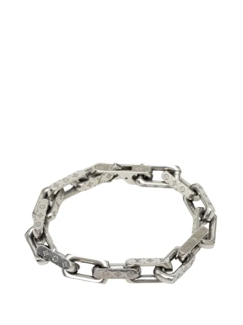 Louis Vuitton Pre-Owned 2025 Stainless Steel Monogram Chain Bracelet L costume bracelet