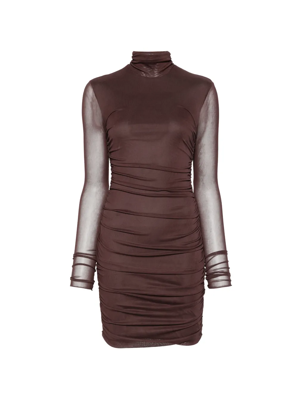 Aniye By Norma ruched high-neck mini dress - Marron Aniye By Norma ruched high-neck mini dress - Marron