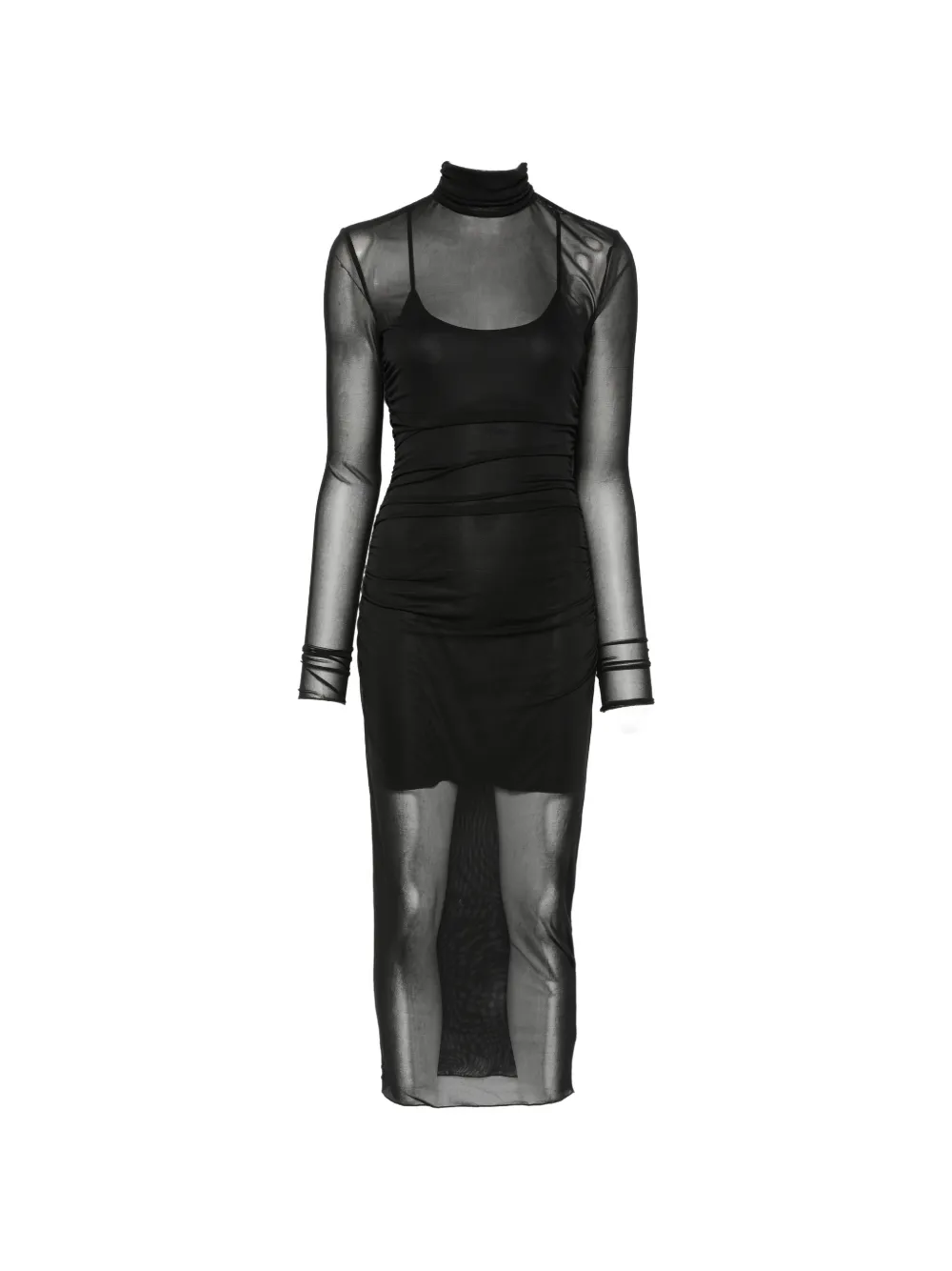 Aniye By sheer high-neck dress - Nero