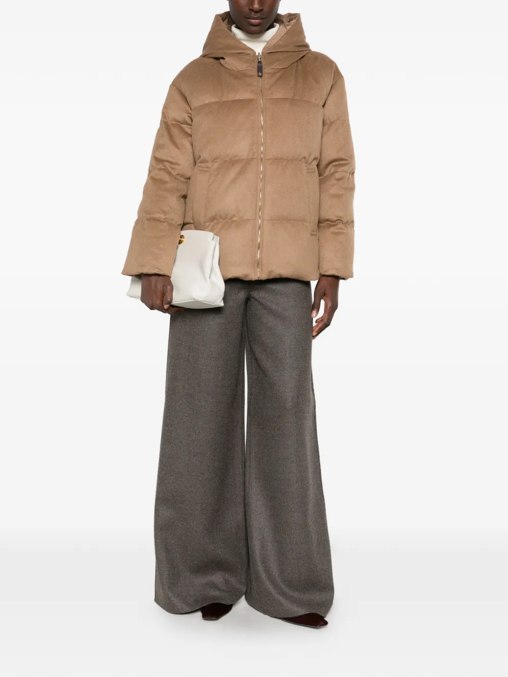 Max Mara Gevoerd jack met capuchon Bruin
