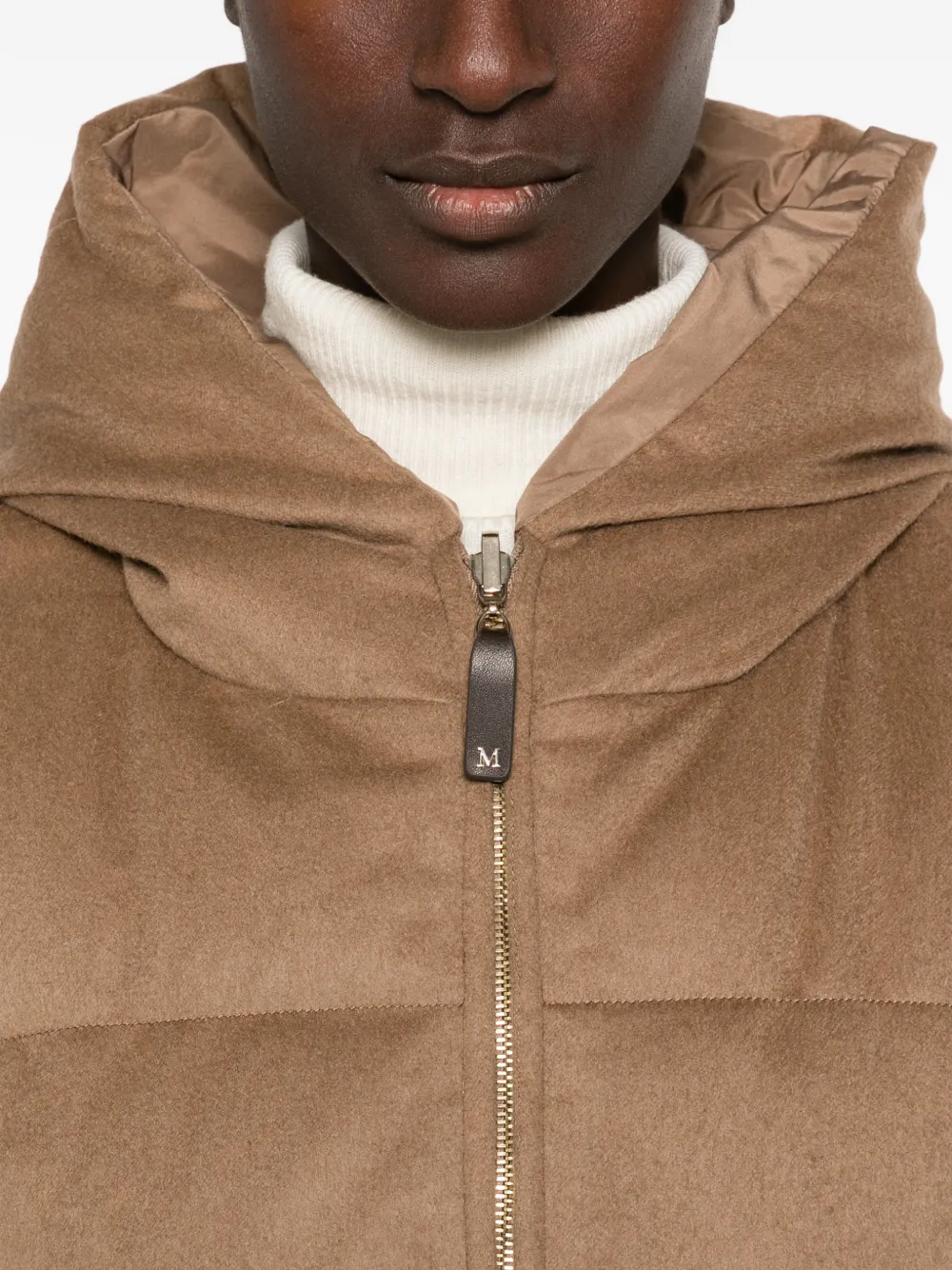 Max Mara Gevoerd jack met capuchon Bruin