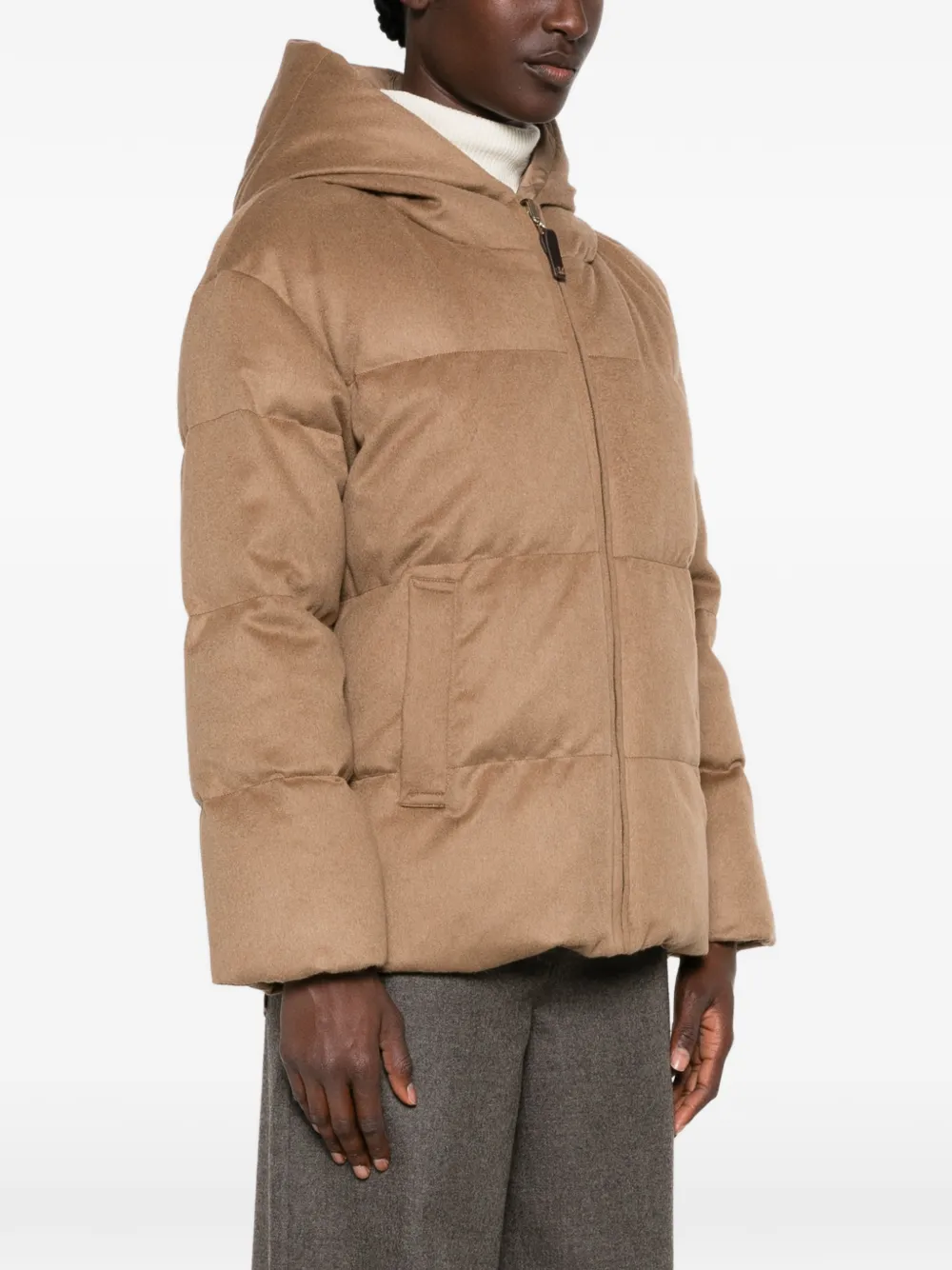 Max Mara Gevoerd jack met capuchon Bruin