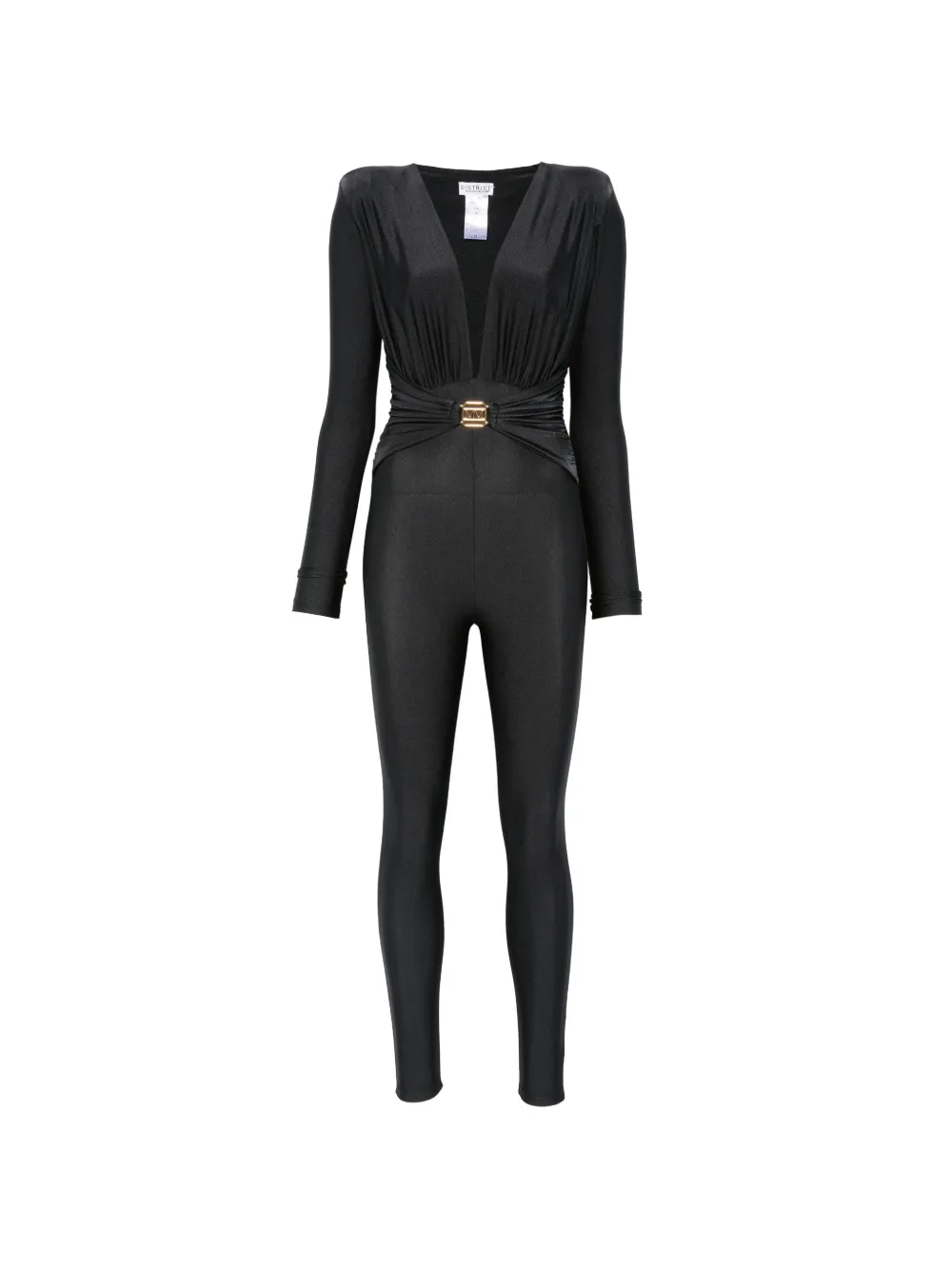 Mazzei logo-plaque V-neck jumpsuit - Nero