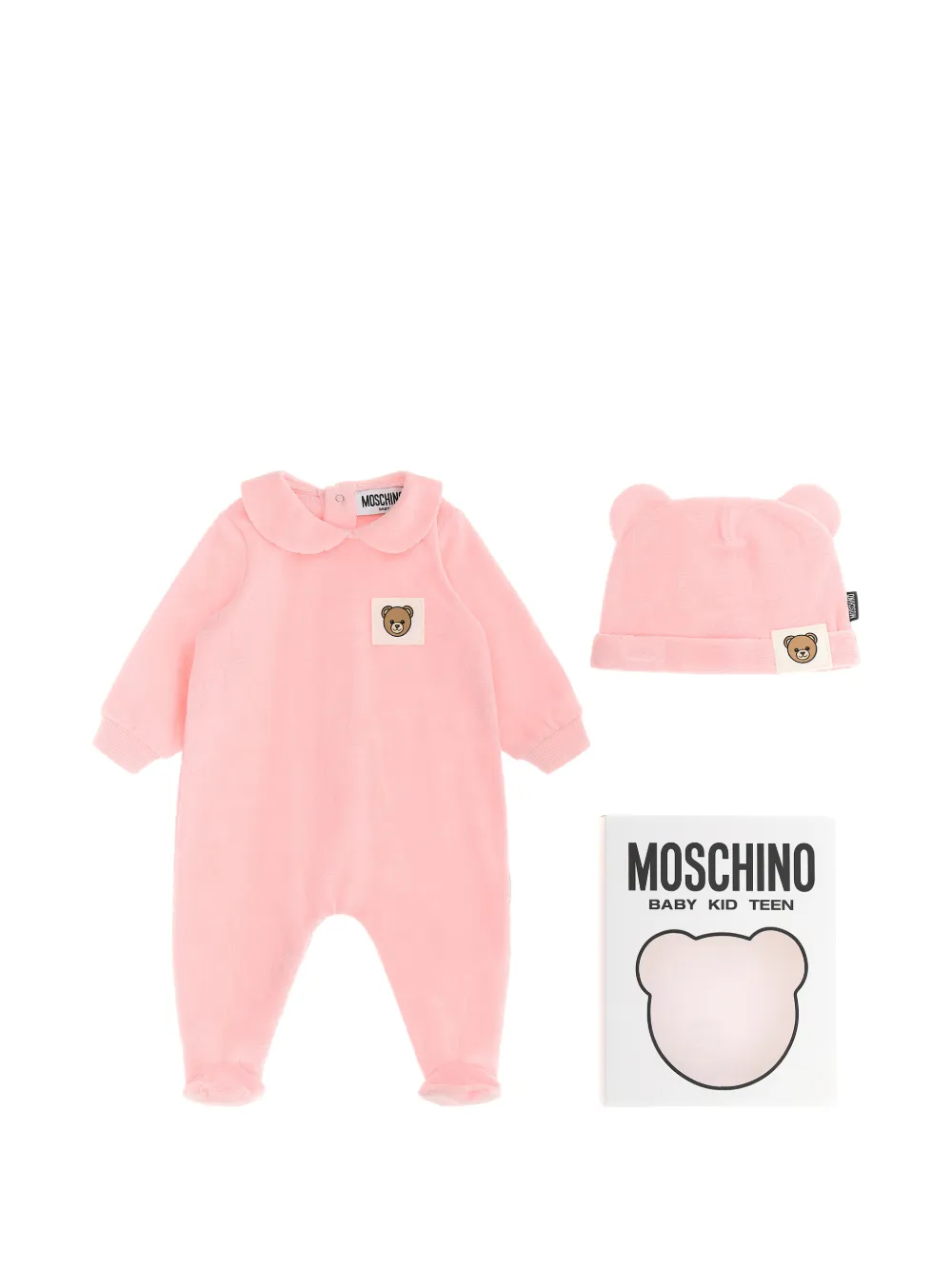 Moschino Kids trousseau de naissance à patch Teddy Bear - Rose