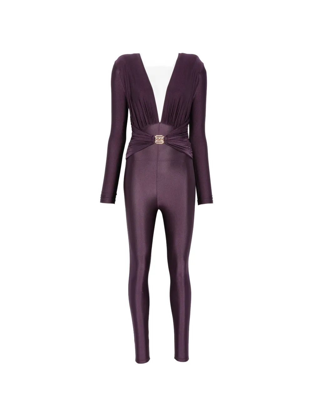Mazzei plunging ruched jumpsuit - Violett
