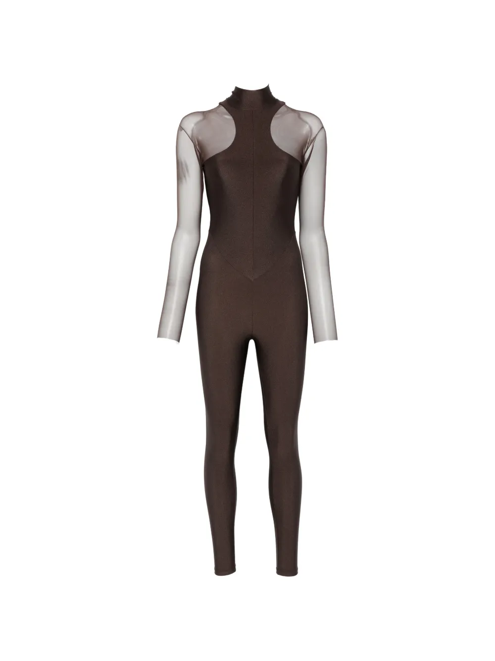 Mazzei sheer-panel high-neck jumpsuit - Braun