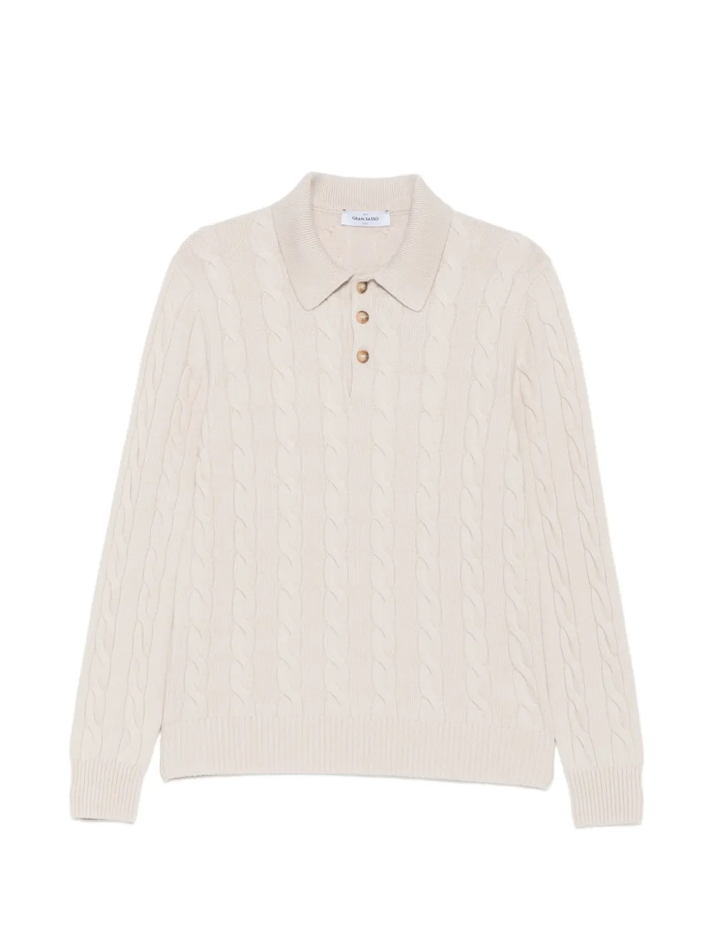 Gran Sasso cable-knit polo sweater - Toni neutri