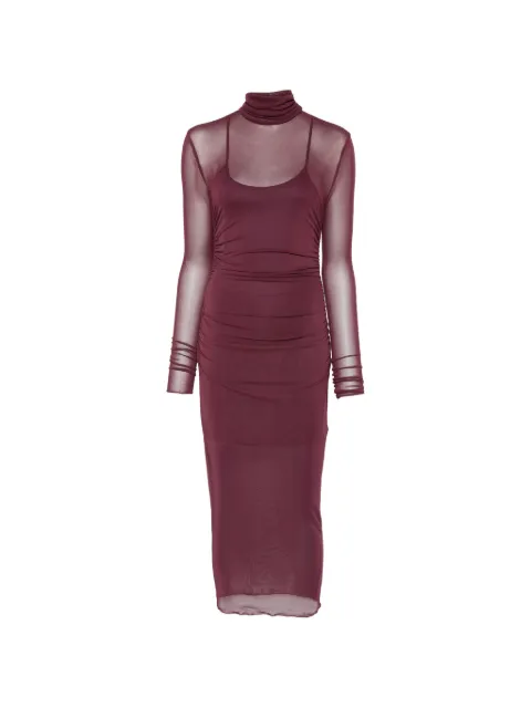 Aniye By sheer-panelled ruched dress