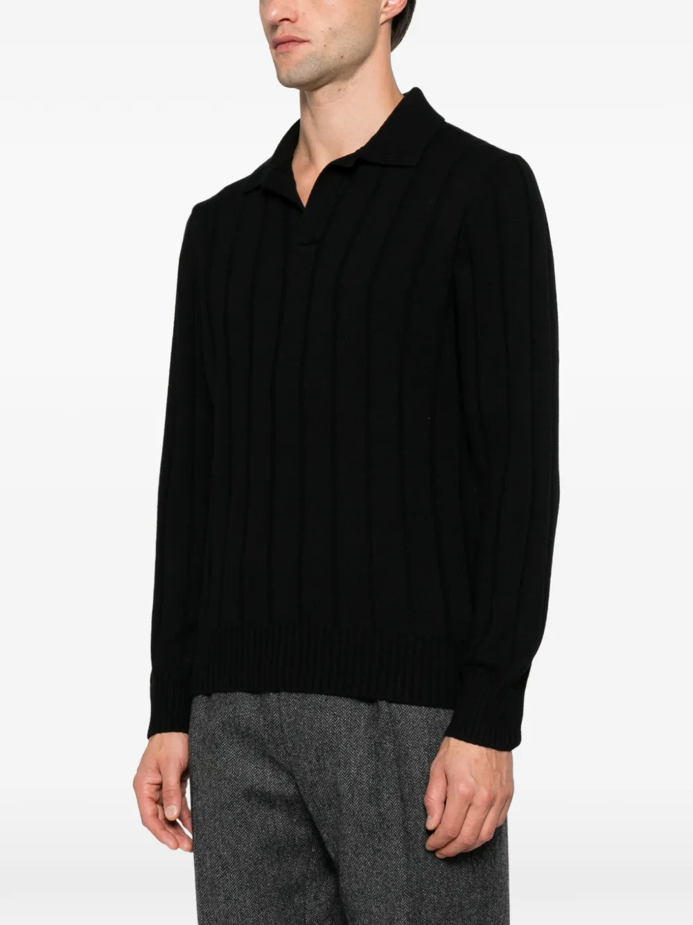 Gran Sasso ribbed-knit sweater Zwart