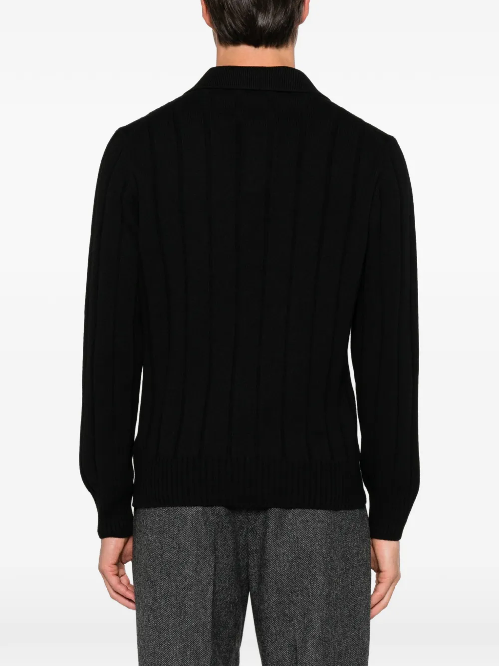 Gran Sasso ribbed-knit sweater Zwart