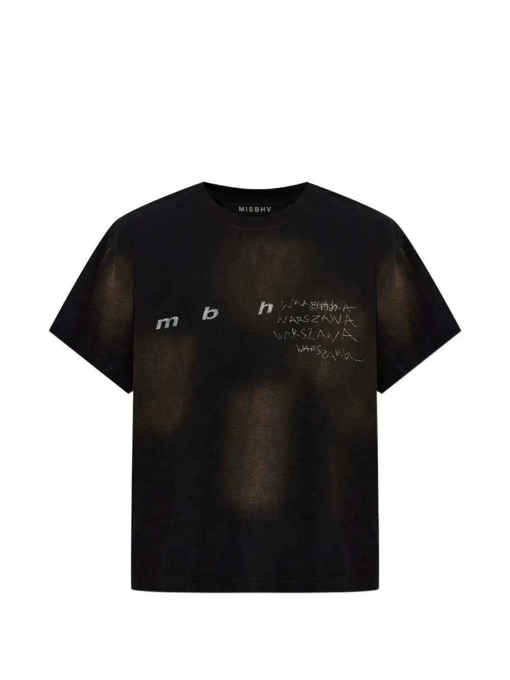 Misbhv Printed Washed-effect T-shirt In Multi