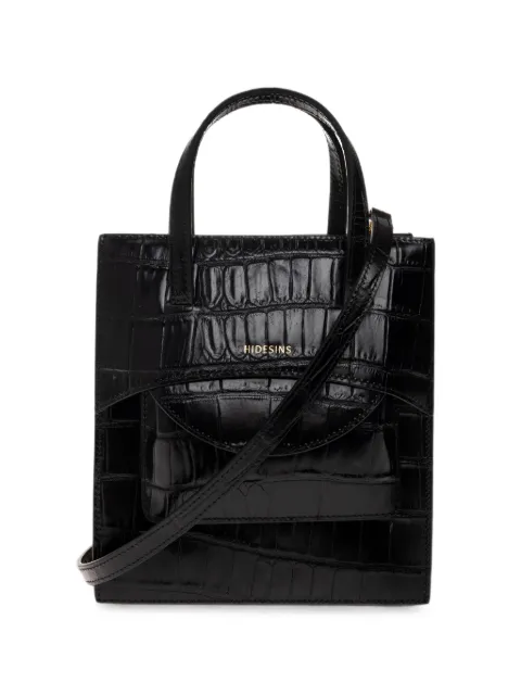 HIDESINS tote Pocket S de piel con efecto de cocodrilo