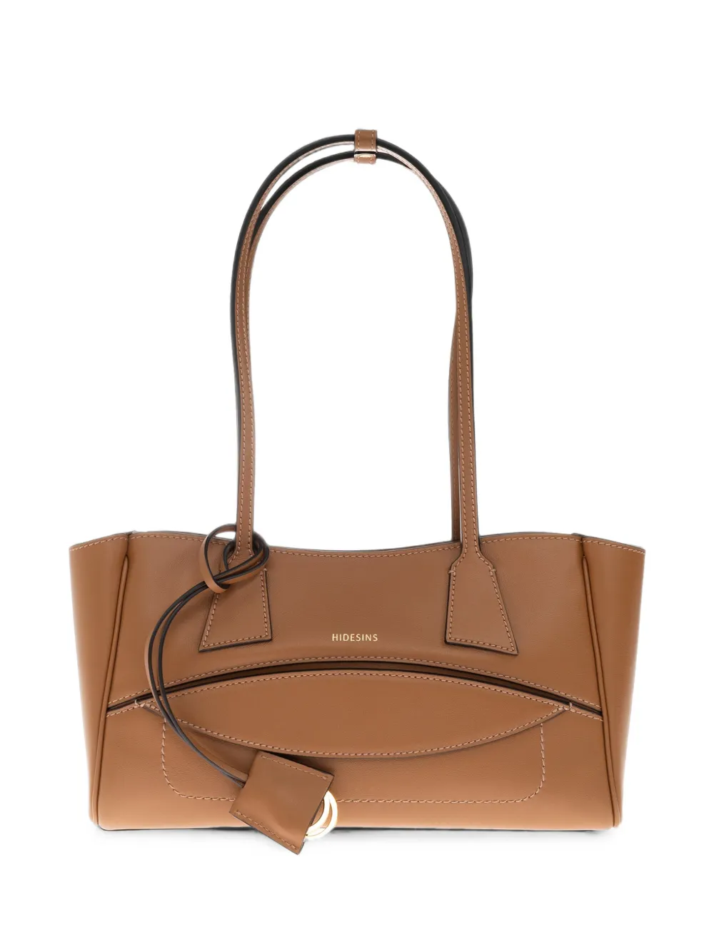 HIDESINS small Shopper logo-print leather tote bag - Marron