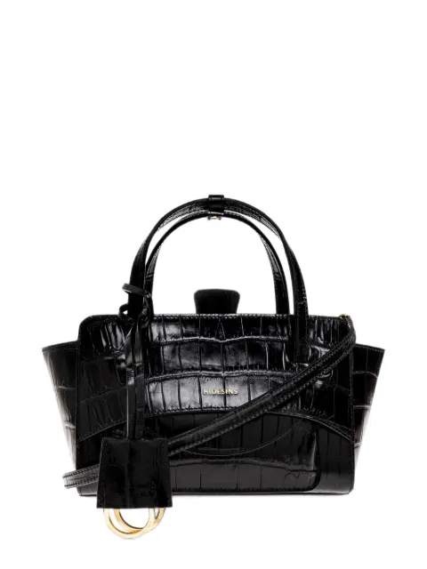 HIDESINS Flap S crocodile-effect leather tote bag