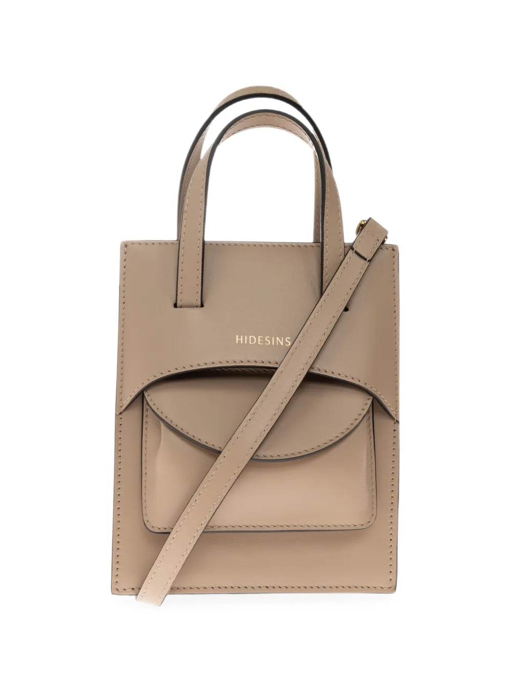 HIDESINS small Pocket leather tote bag - Toni neutri