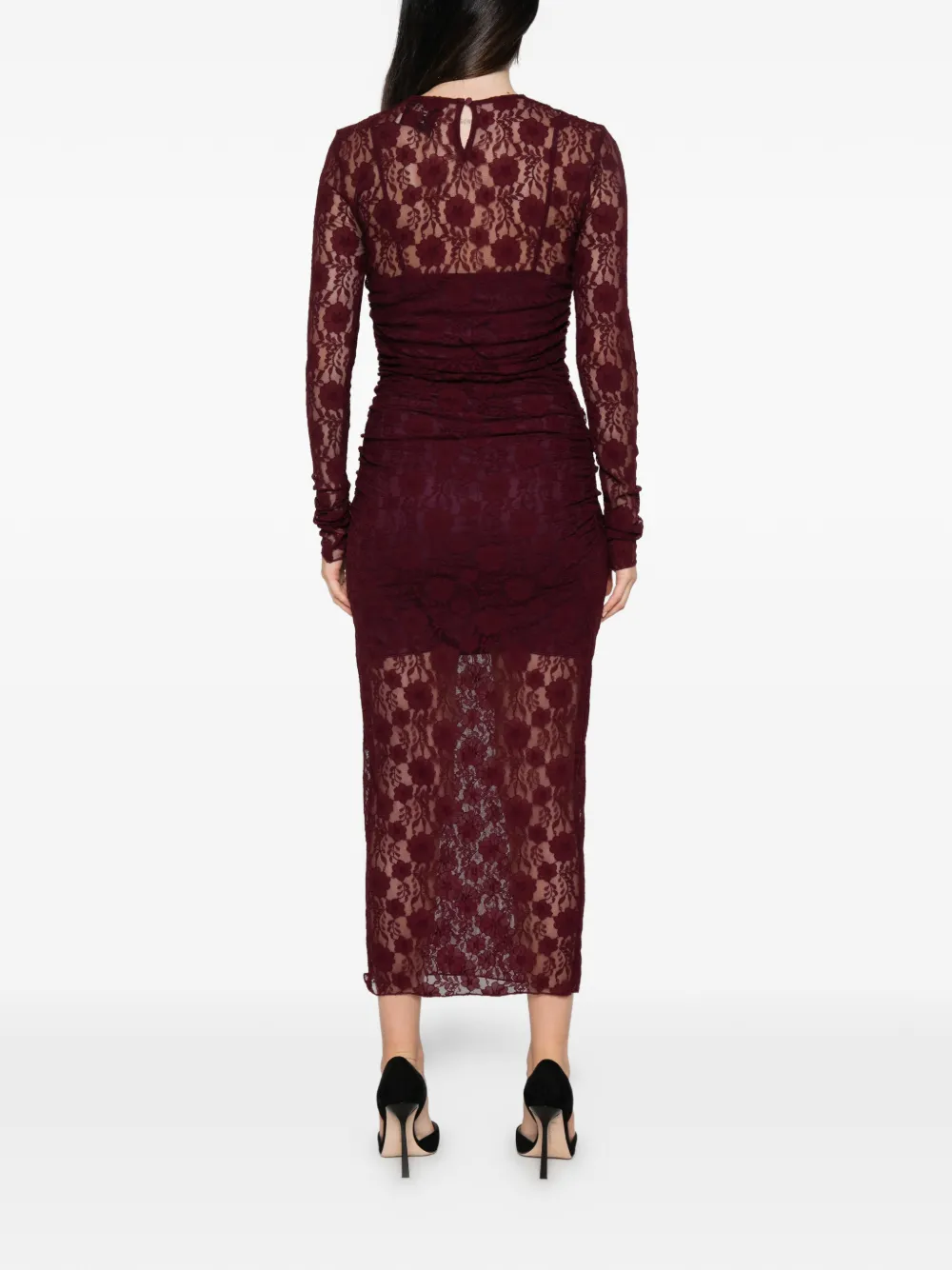 Aniye By Kanten jurk met ruches Rood