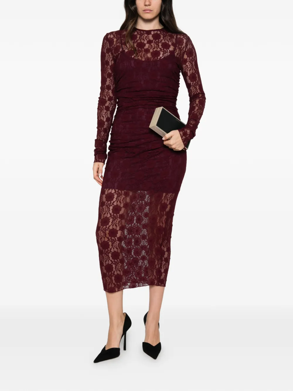 Aniye By Kanten jurk met ruches Rood