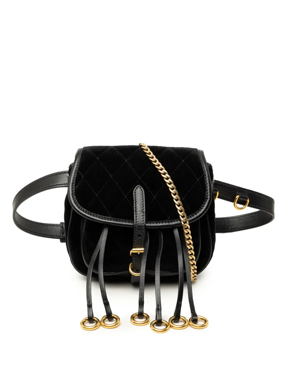 Prada Pre-Owned 2010-2026 Impuntu Velluto Corsaire Umhängetasche - Schwarz