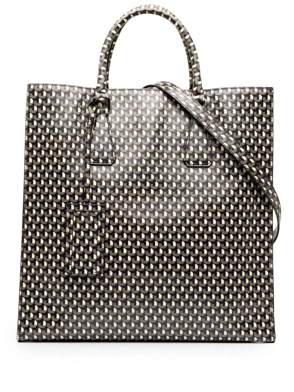 Prada Pre-Owned 2013-2026 Saffiano Stampato Shopping Tote satchel - Nero