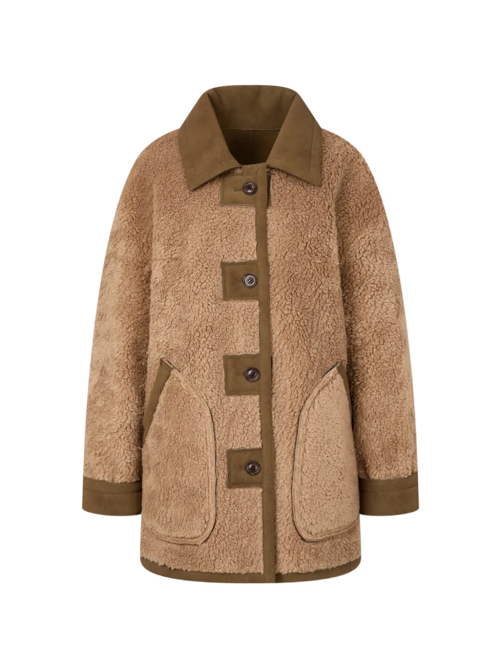 TOMBOY faux-fur shearling-effect jacket - Braun