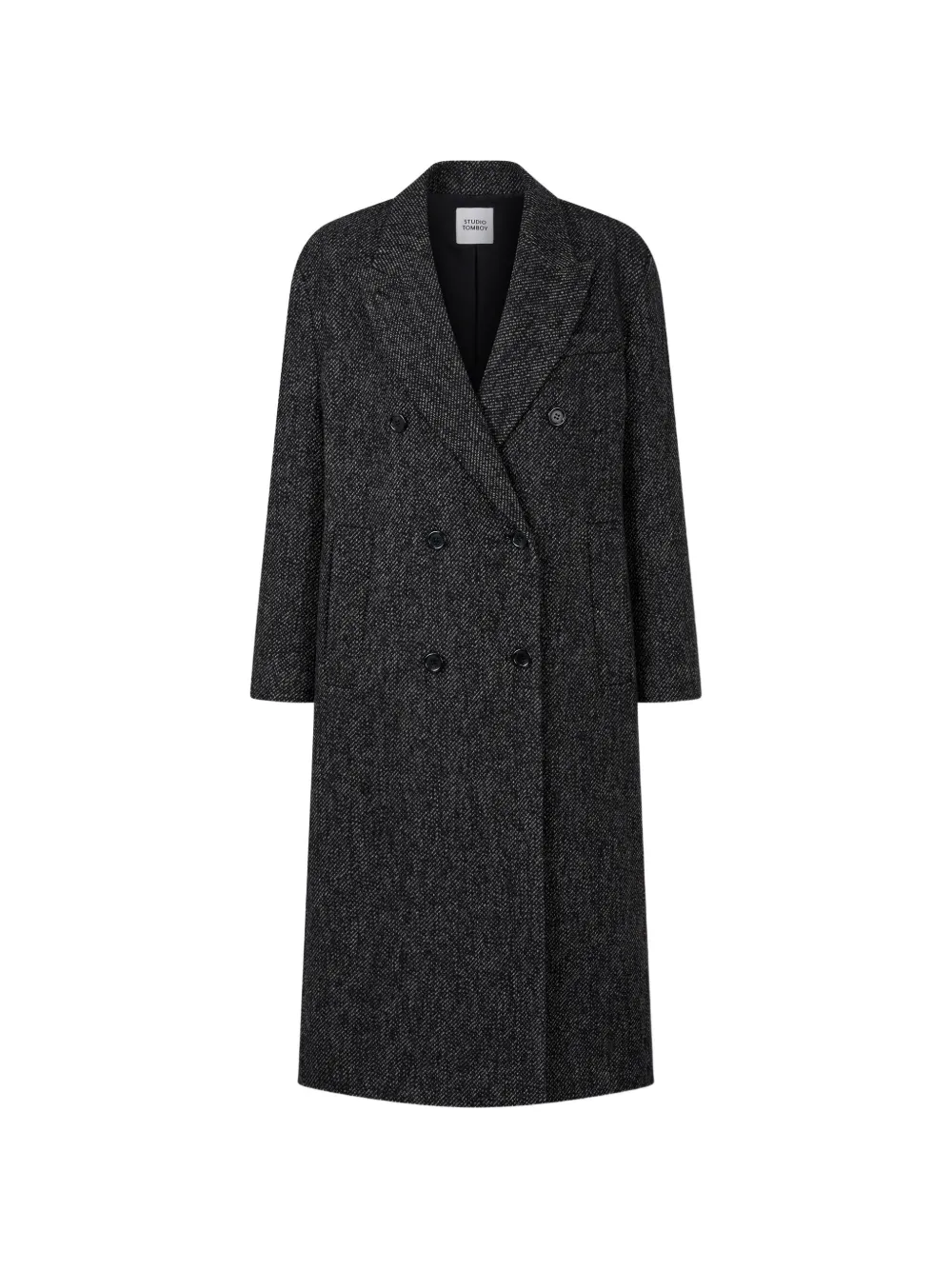 TOMBOY herringbone-pattern double-breasted coat - Noir