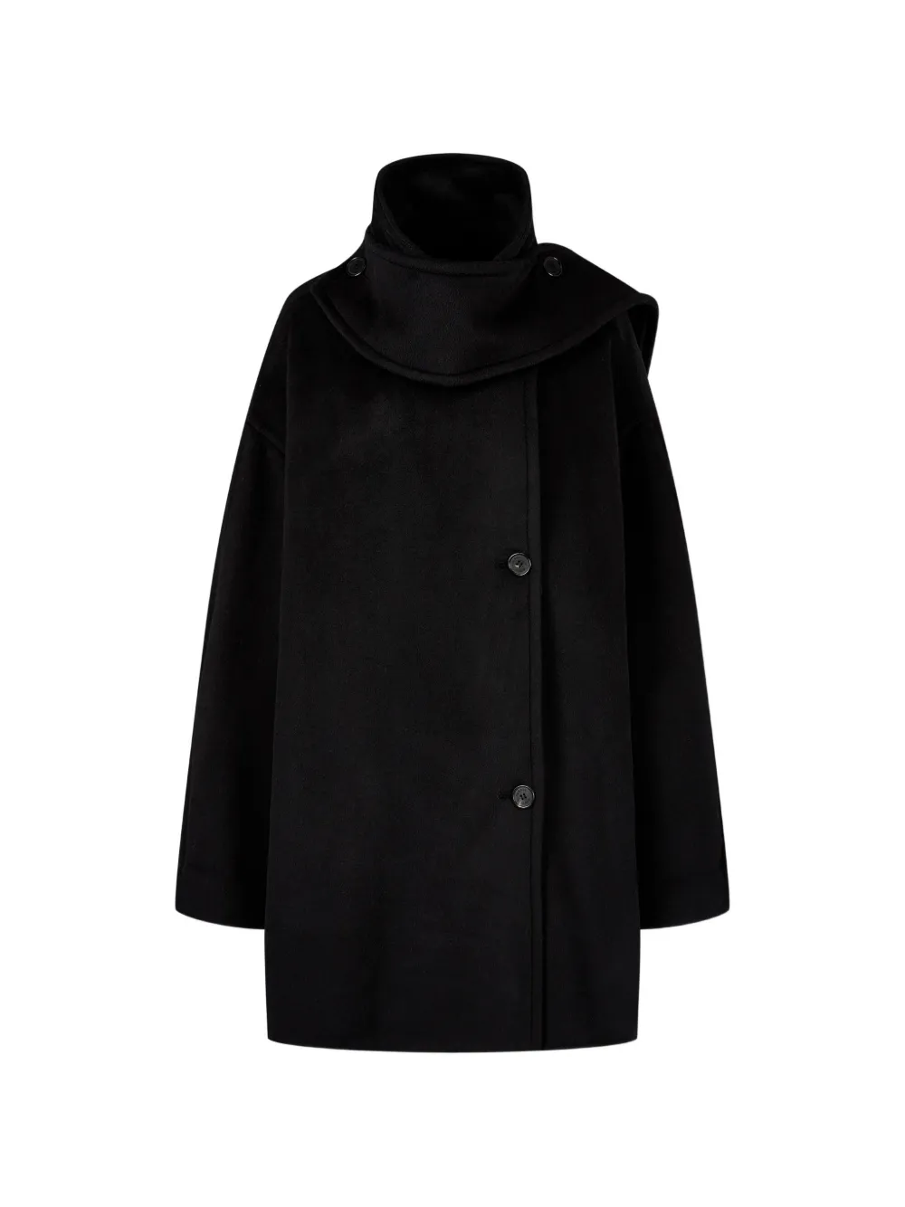 TOMBOY high-neck single-breasted coat - Schwarz