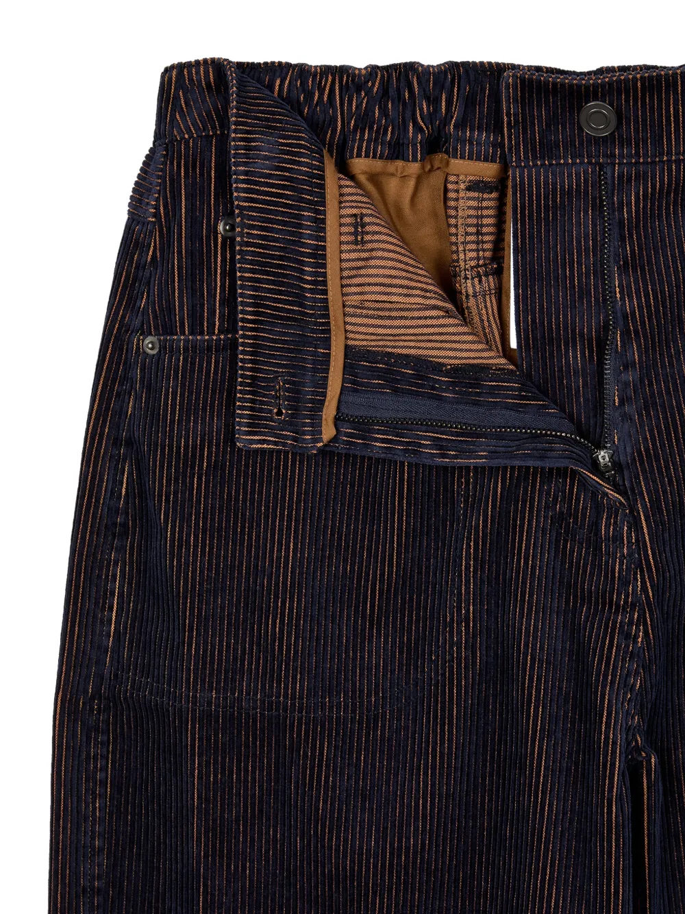TOMBOY corduroy-texture straight-leg trousers Blauw