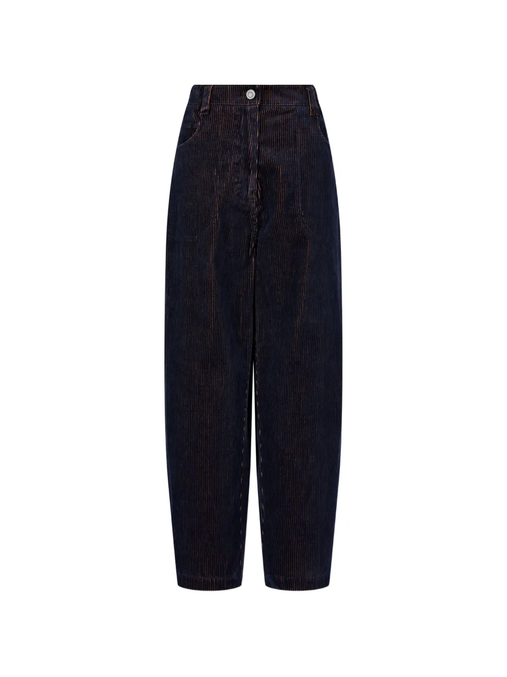 TOMBOY corduroy-texture straight-leg trousers Blauw