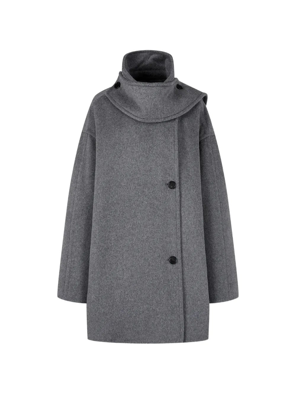 TOMBOY scarf-detail wool-blend coat - Grau