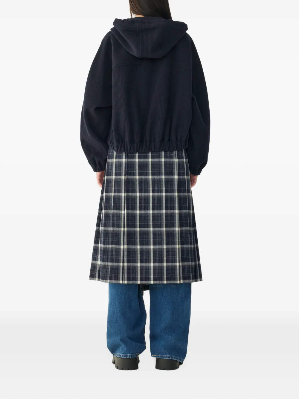 TOMBOY corduroy-texture zip-up hoodie Blauw