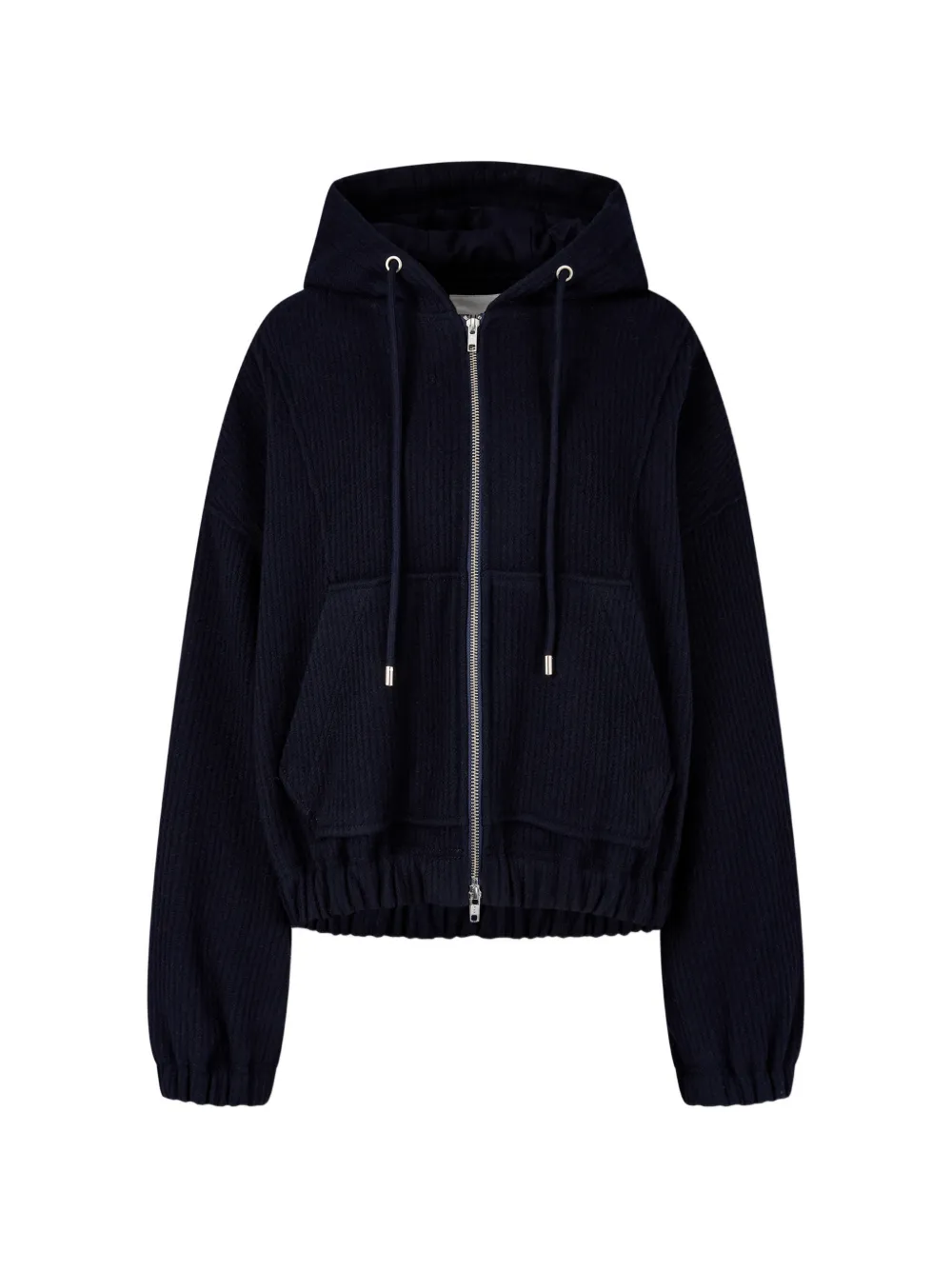 TOMBOY corduroy-texture zip-up hoodie - Blau