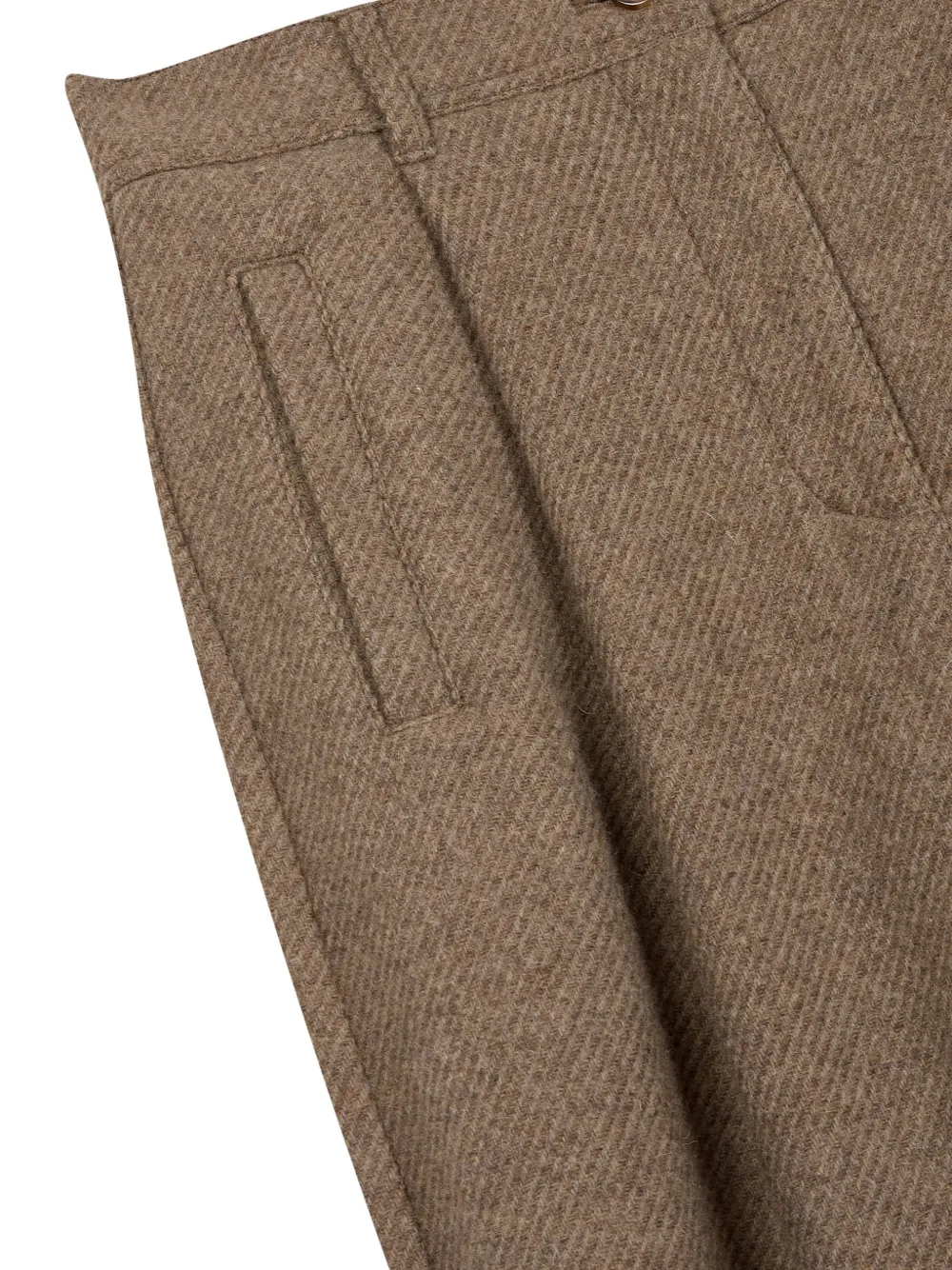 TOMBOY pleat-detail wide-leg tailored trousers Beige