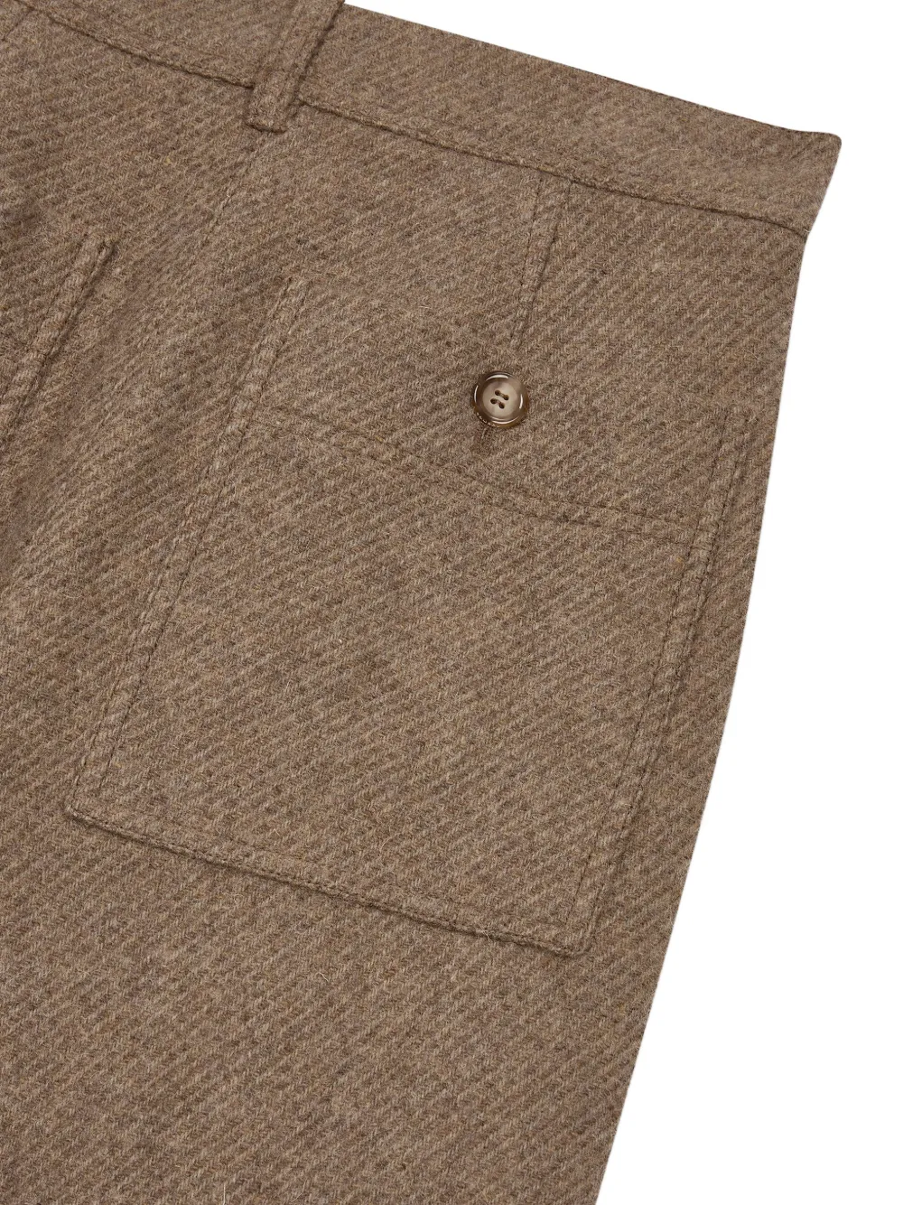 TOMBOY pleat-detail wide-leg tailored trousers Beige