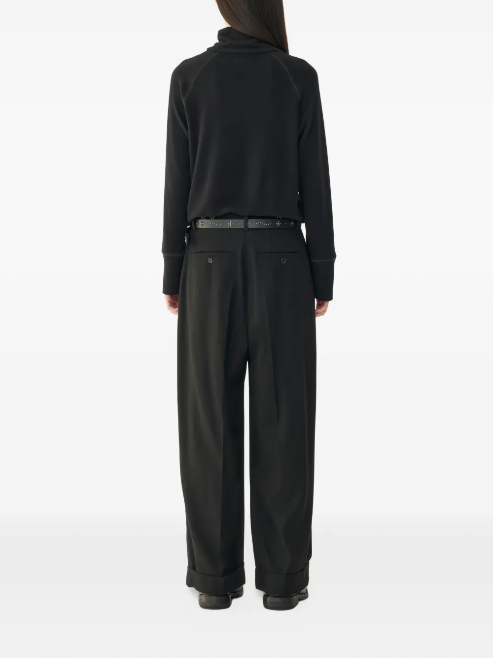 TOMBOY folded-hem trousers Zwart