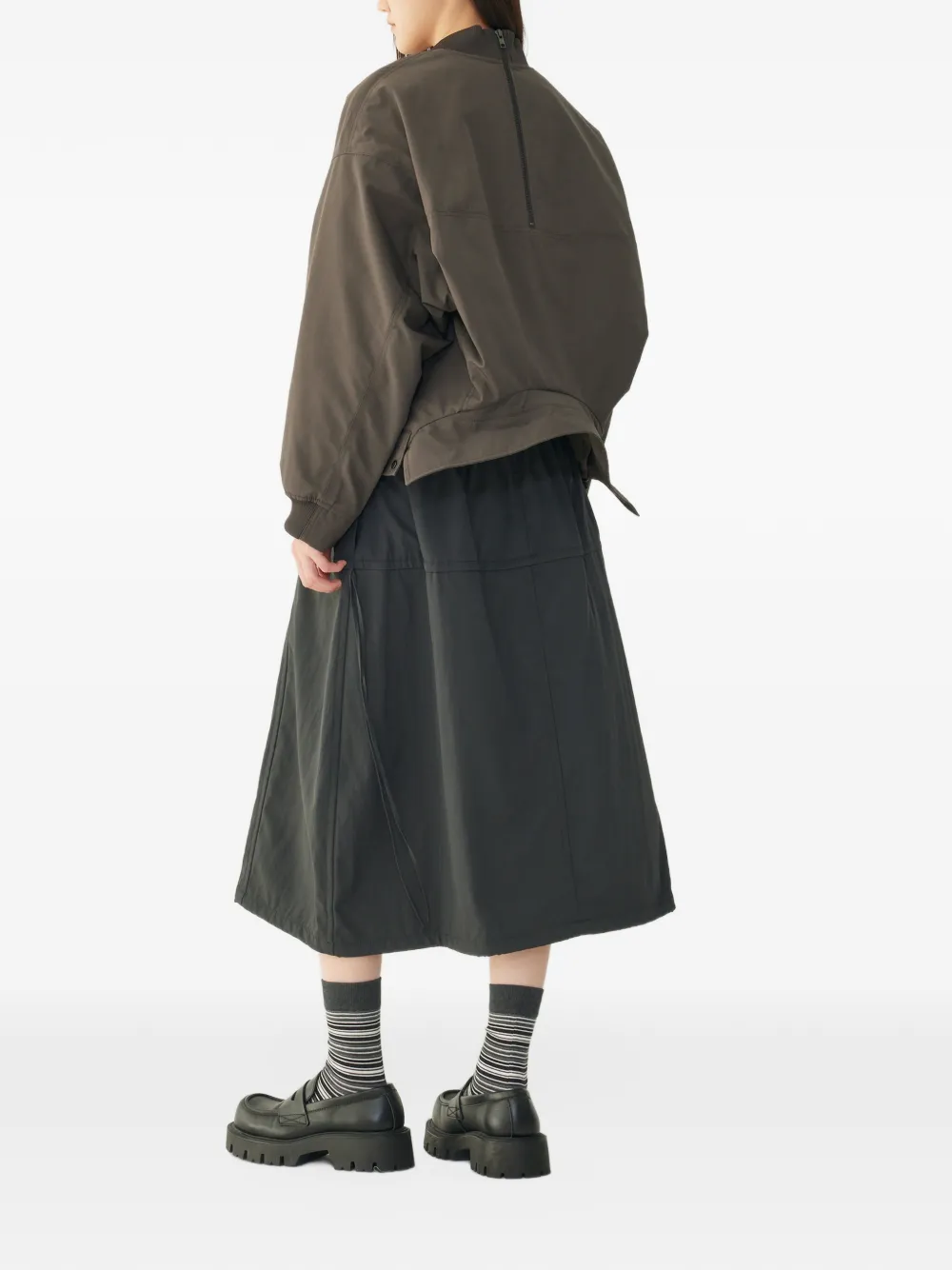 TOMBOY A-line drawstring midi skirt Zwart