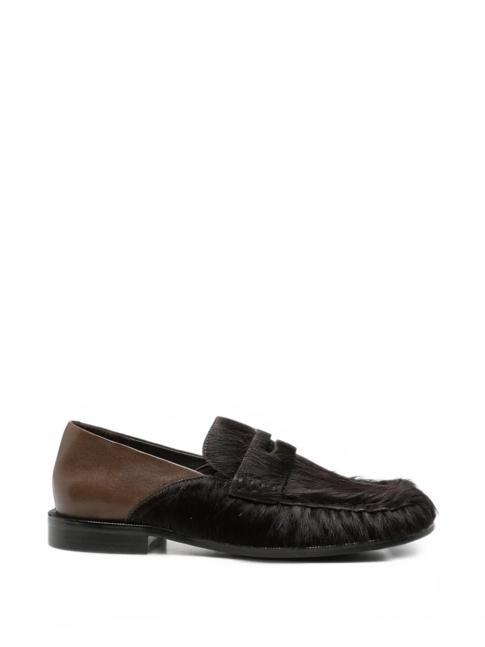 Paloma Barceló pony-hair panelled loafers - Nero
