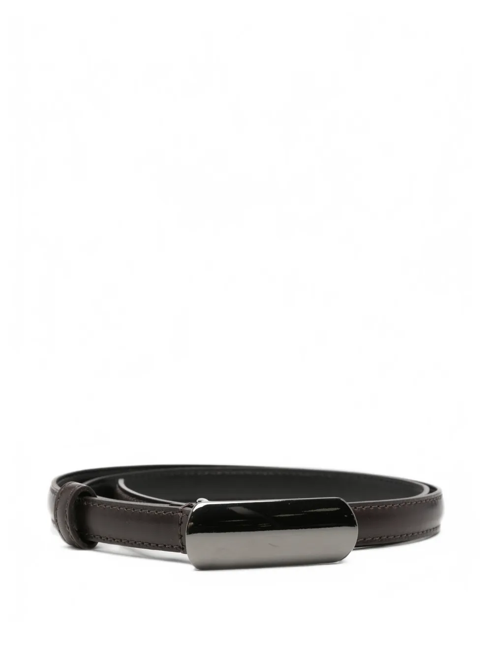 Antonelli Plaque Leather Belt In Brown