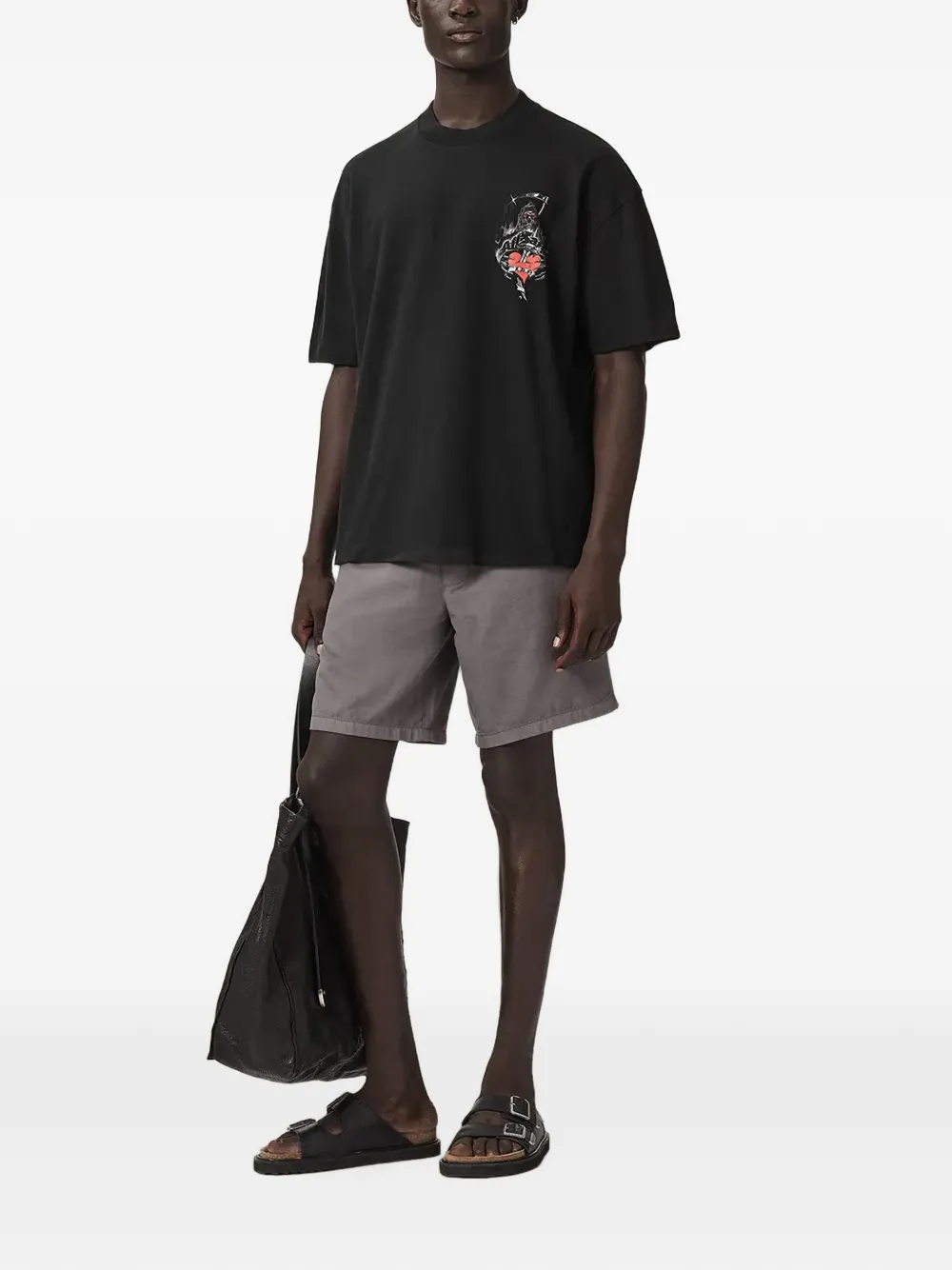 AllSaints T-shirt met grafische print Zwart