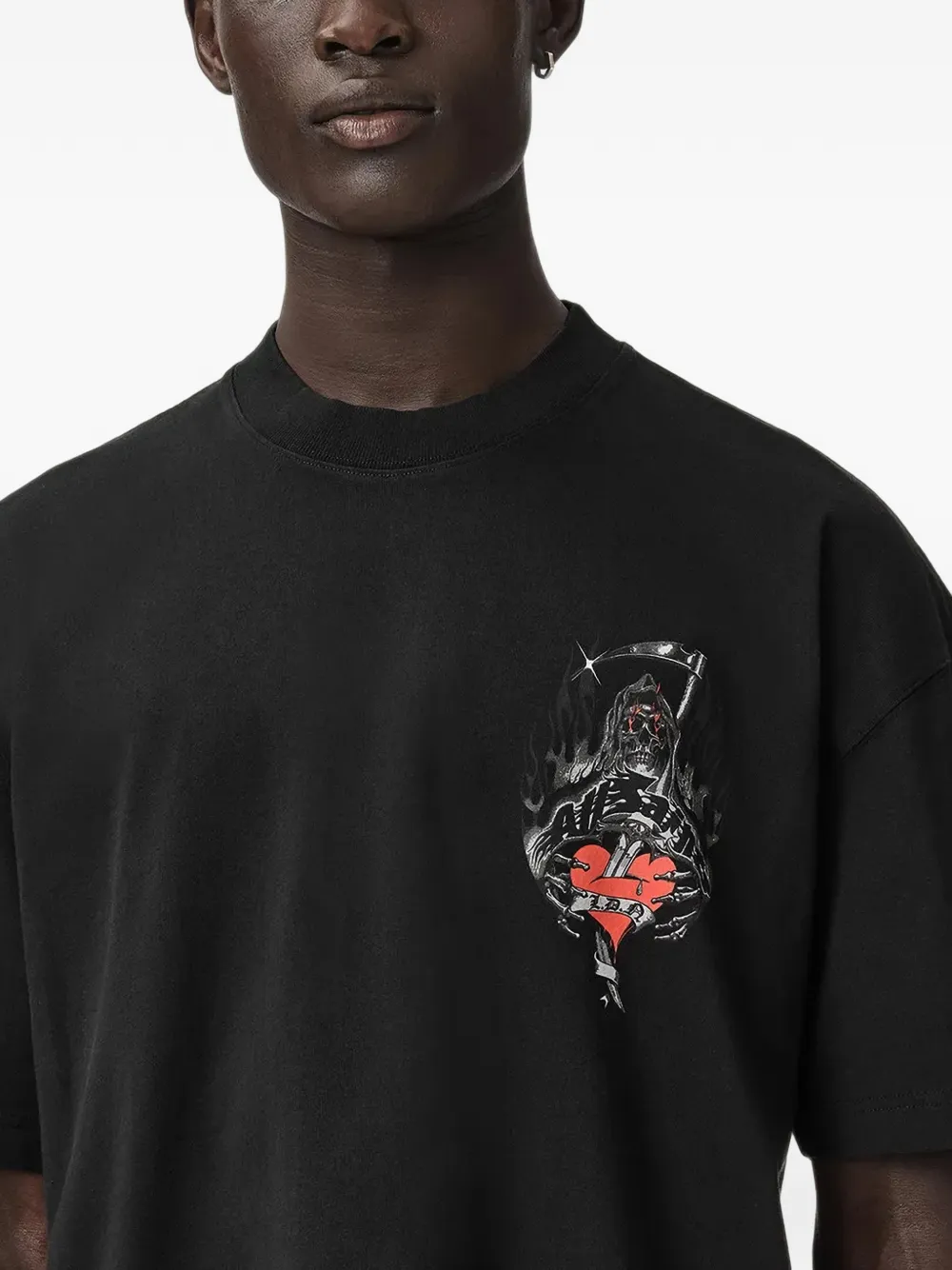 AllSaints T-shirt met grafische print Zwart