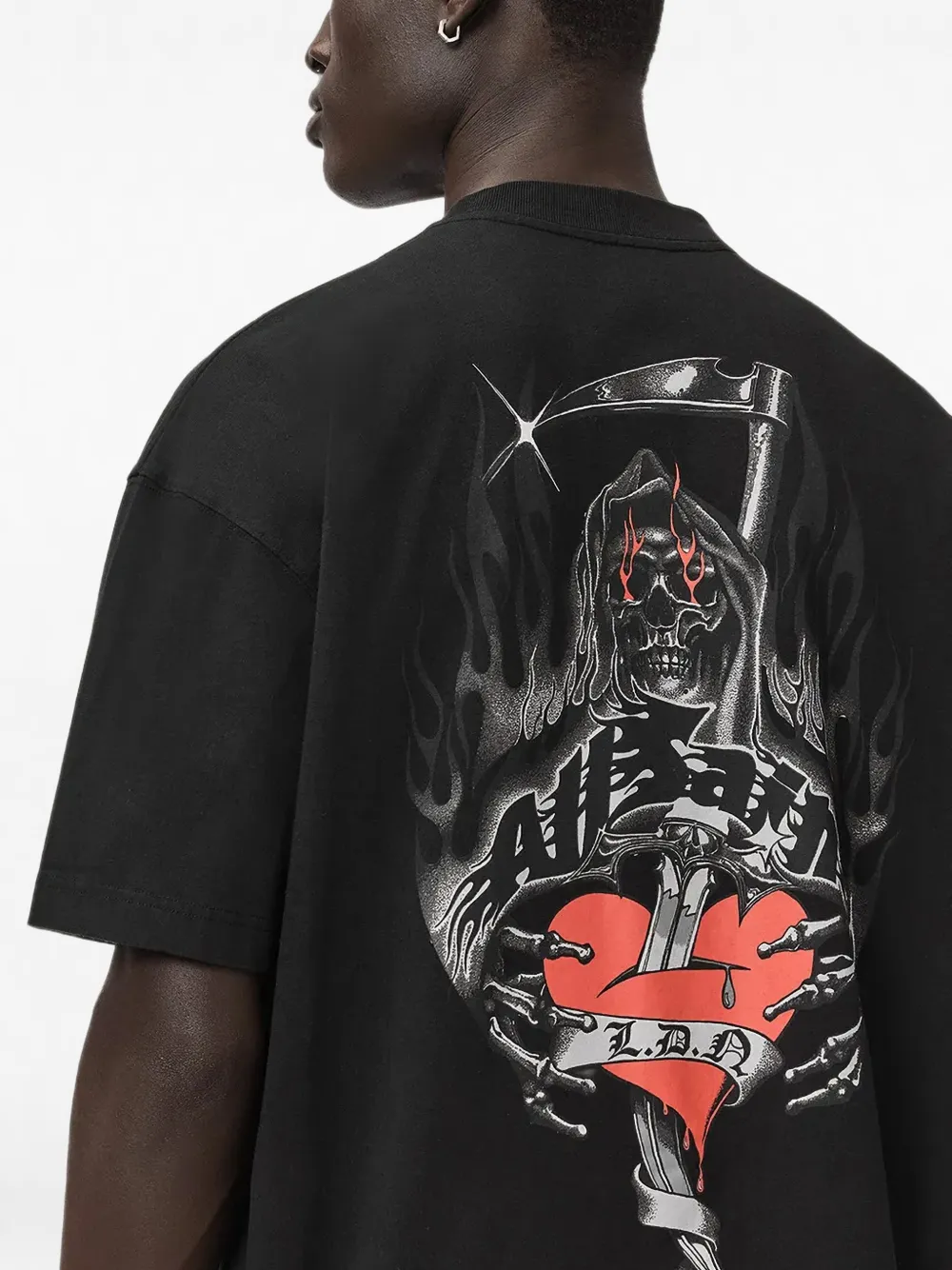 AllSaints T-shirt met grafische print Zwart