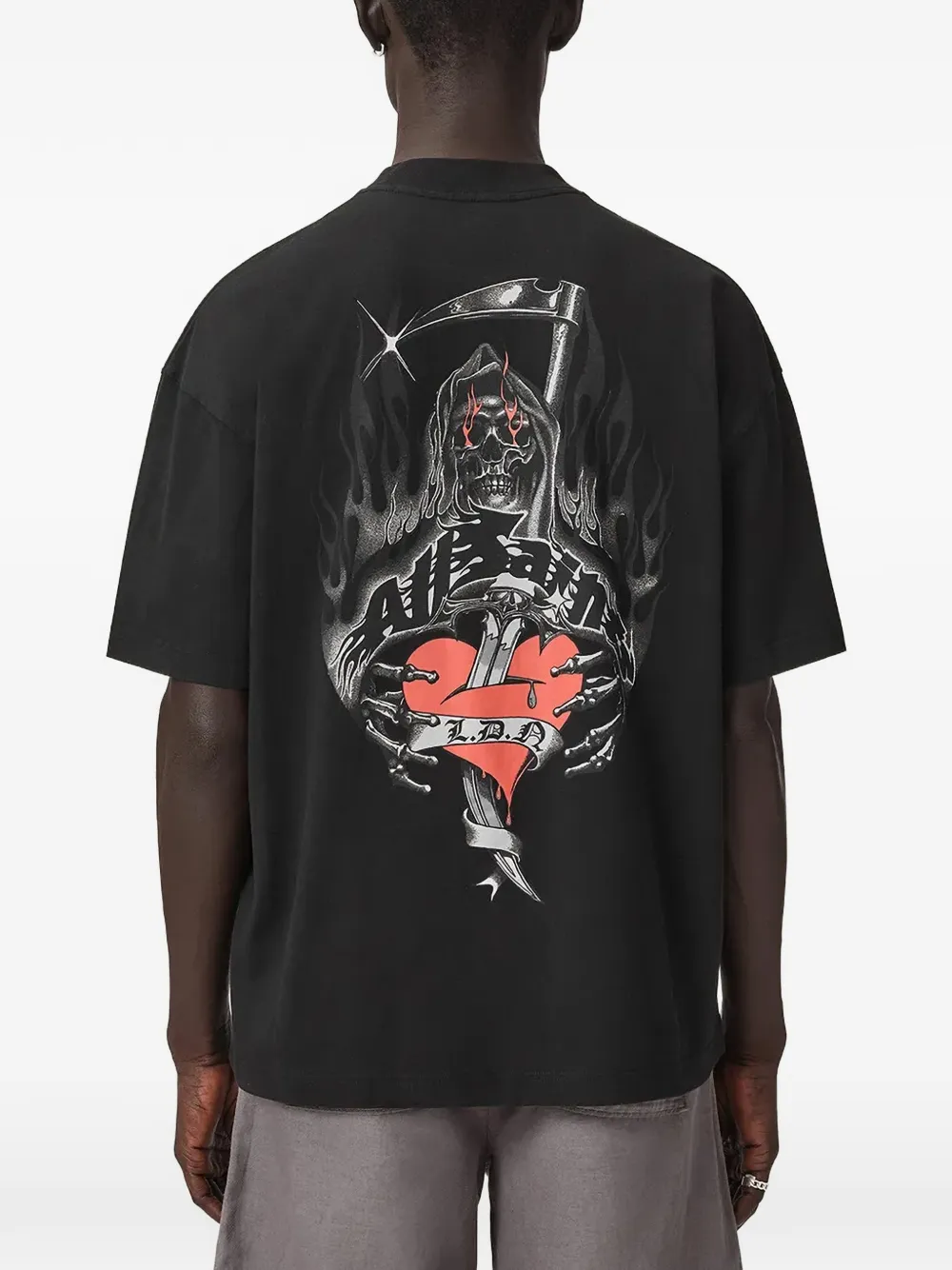 AllSaints T-shirt met grafische print Zwart