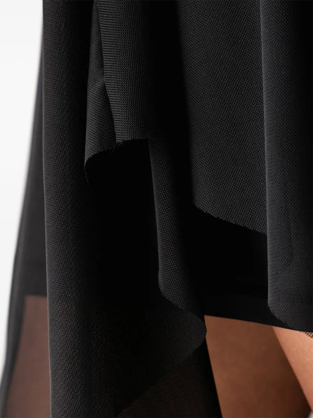 AllSaints Loria asymmetrische jurk met mesh vlakken Zwart